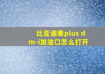 比亚迪秦plus dm-i加油口怎么打开